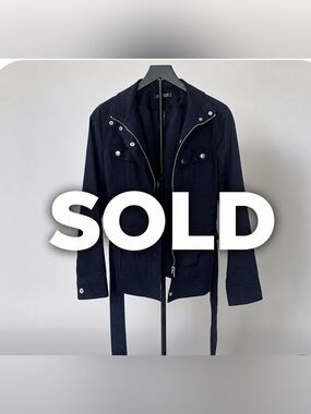 Lauren Ralph Lauren Navy Blue Safari Military Zip Snap Jacket Women’s Medium